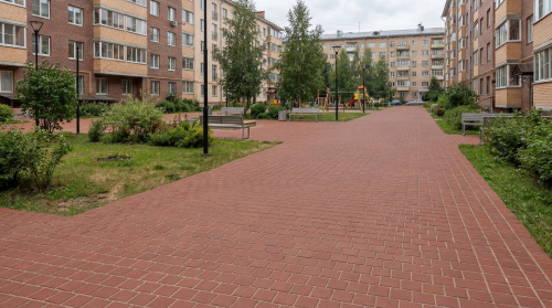 Брусчатка тротуарная клинкерная ЛСР Темно-красная Эдинбург Квадро (под распил)