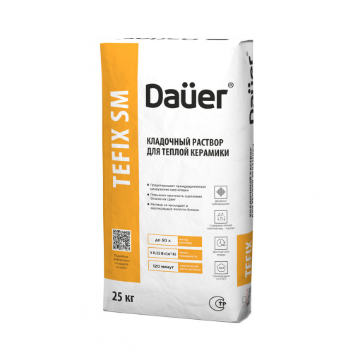 Теплоизоляционный кладочный раствор Dauer TEFIX SM 25 кг Зима